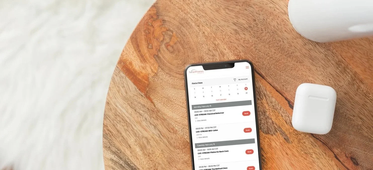 Mindbody app on a phone